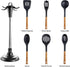 Megachef Nylon Tool Cookware Utensil Set, 7 Piece, Black and Wood Texture