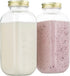kitchentoolz Large Glass Dairy Bottles for Milk, Yogurt, and More 32oz Containers