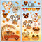 Fall Window Clings, 9 Sheets Mouse Themed Stickers for Glass Windows, Thanksgiving Decorations