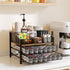 Countertop, Homsorout Coffee Bar Organizer - Coffee Station for Metal and Wood K Cup holder Storage Basket for Coffee