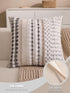 18x18 Inch Set 2 Boho Chenille Tufted Couch Throw Pillow Covers of Farmhouse Striped Decorative Pillow Covers Accent