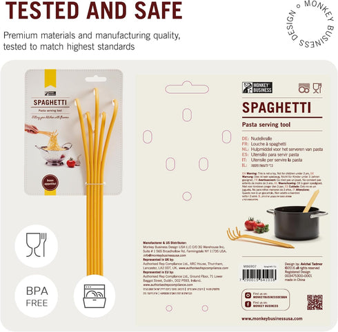 Fun Spaghetti-Shaped Plastic Spaghetti Spoon/Pasta Fork from a Series of Pasta-Inspired Kitchen Gadgets | Cool Pasta