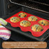 Jumbo Muffin Pan Silicone, European LFGB Cupcake Pan 6 Cups, Non-Stick Deep Baking Pan, Set of 2 Red