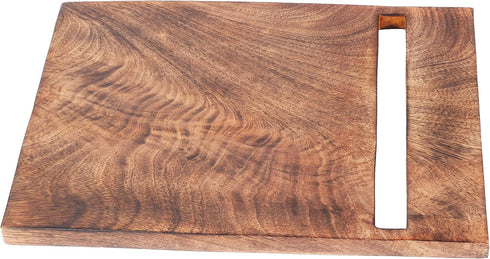Wooden Cookbook Stand Cutting Board | Adjustable Recipe Holder with Pull-Out Stand