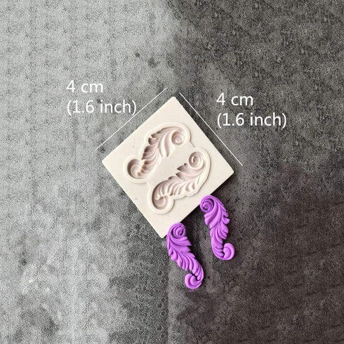 Juland 5 PCS Silicone Fondant Cake Mold, Baroque Style Curlicues Scroll Mold for Sugarcraft and Crafting Projects