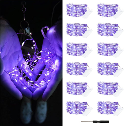 Bexdir 12 Pack Fairy Lights Battery Operated String Lights7FT 20LED Waterproof Silver