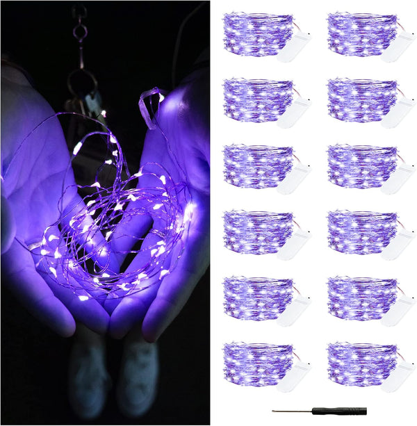 Bexdir 12 Pack Fairy Lights Battery Operated String Lights7FT 20LED Waterproof Silver