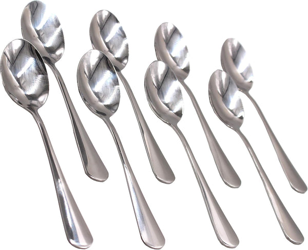 Pack of 15 Stainless Steel Extra-Fine Teaspoons, 6.7 Inches, Hard to Bend, Silver