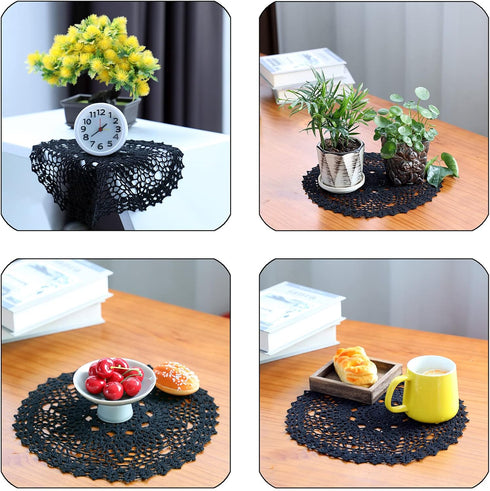 2 12 Inch Pieces Halloween Doilies Crochet for Dressers and End Tables Crafts Disposable Small Valentines Doilies Cloth