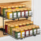 RCHYFEED Spice Rack Organizer, 2 Tier Slide Out Metal Spice Racks for Cabinet & Pantry, Heavy Duty Adjustable