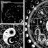 Twelve Constellation Tapestry, Black and White Sun and Moon, Yin and Yang Mystic Wall Hanging for Home Decor