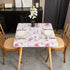 34x34 Inch Small Fitted Square Tablecloth - Spring Magnolia Pink Floral Non Slip Spandex Table Cloth with Elastic