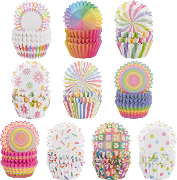 600pcs Rainbow Mini Cupcake Paper Liners, Colorful Baking Cups for Baby Showers, Birthday, and Wedding Supplies