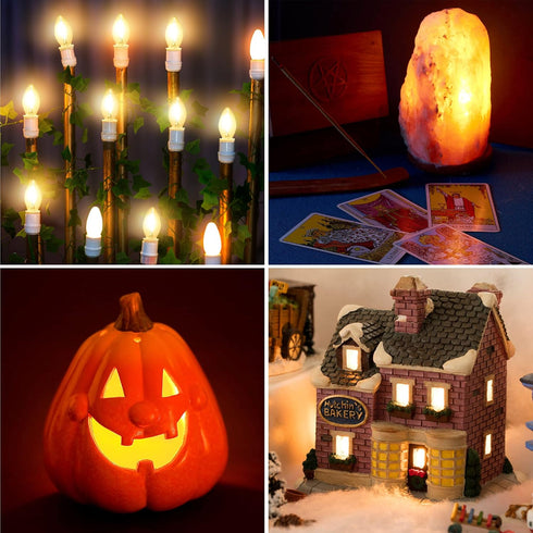 2 Pieces Accessory Cord with One LED Light Bulb Lamp Kit, 6Ft Christmas Village Lights Cord with On/Off Switch and