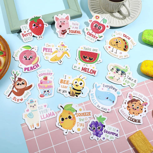 16 Pcs Cute Fridge Magnets, Fun Puns Magnetic Stickers for Locker, Fridge, Whiteboard