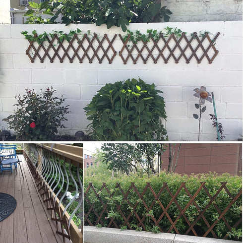 Wooden Lattice Wall-Expandable Plant Garden Trellis for Climbing Plants Outdoor Air Plant Vertical Rack Wall Decor