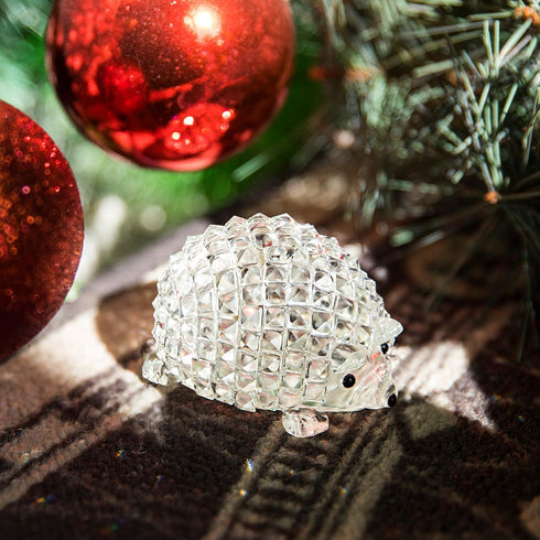 H&D HYALINE & DORA Cut Clear Crystal Hedgehog Animal Figurine - Glass Ornament Collection