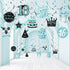 Sumind 30 Pcs Birthday Hanging Swirl Decorations, Teal Silver Black Blue Turquoise Foil Swirls Ceiling Decor for Girls
