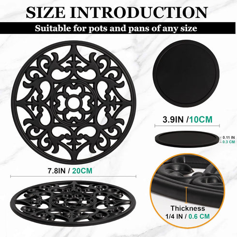 Studio Cornelia's 6 Decorative Heat Resistant Silicone Trivet Mats for Hot Pots, Pans and Dishes + 4 Coasters - Trivets Protect a Kitchen Table, Quartz Counter or Large Countertops from Heat by Studio Cornelia