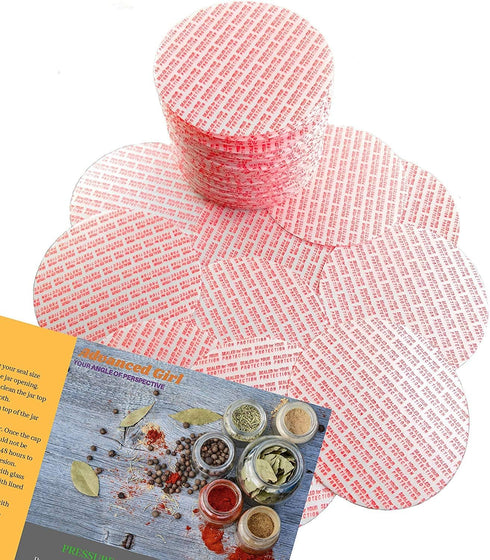 Pressure Sensitive Torque Activated Cap Seals Liners, 83mm (3.26"), 25 PCS for Wide Mouth Glass & Plastic Ball Mason