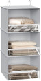 Simple Houseware 3 Shelf Hanging Closet Organizer - Gray with Front Stopper