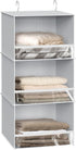 Simple Houseware 3 Shelf Hanging Closet Organizer - Gray with Front Stopper