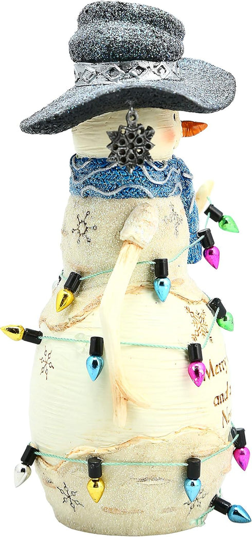Pavilion Gift Company Snowman Figurine - 6 Inch Collectible BirchHearts, Merry Christmas and A Happy New Year