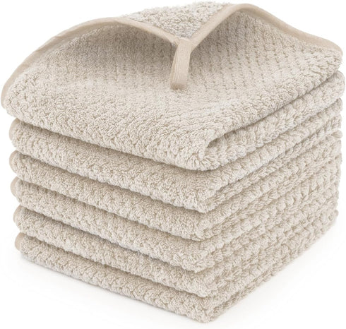 MaopaoBeauty 6 Piece Washcloth Set Set,100% Microfiber - Quick Dry, Thick, Soft,