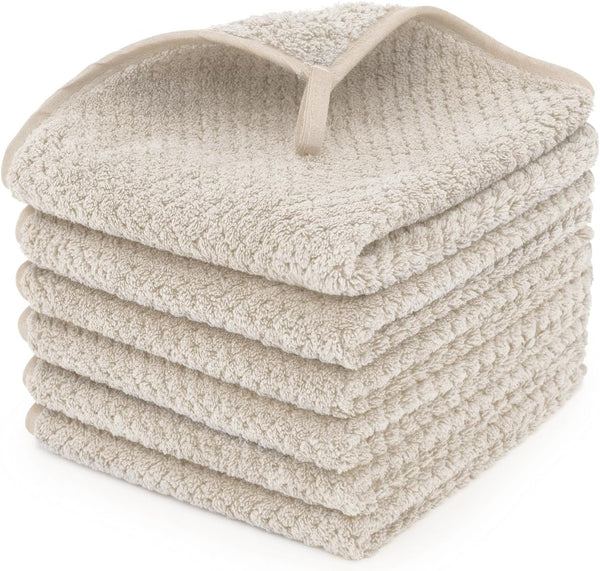 MaopaoBeauty 6 Piece Washcloth Set Set,100% Microfiber - Quick Dry, Thick, Soft,