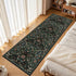 2x6 Washable Runner Rug,Black Floral Boho Area Rug for Hallway,Low-Pile Non-Slip Stain Resistant Carpet for Kitchen