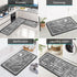 Grey Kitchen Rugs, Non-Skid Washable Microfiber Mats, Kitchen Rules Theme Decor Sets of 2