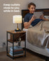 3-Tier 11.8 13.4 22.8 Inches, VASAGLE Side Table with Charging Station, End Table with USB Ports and Outlets
