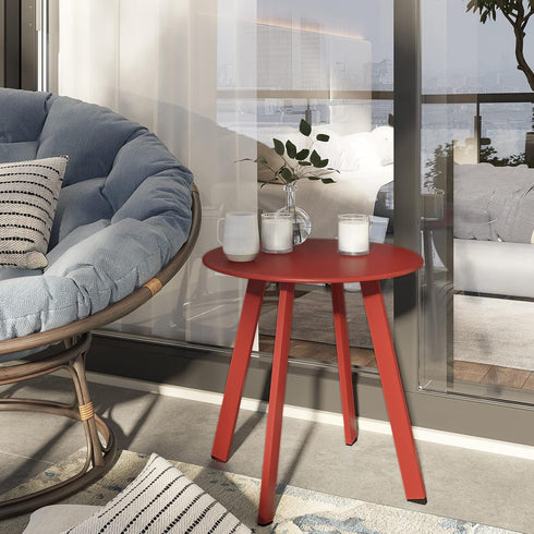 Stylish Round Outdoor Side Table - Small Accent Table for Patio & Balcony