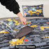 Set 5 Sets Sets ANGIYUIN Twin Boys Comforter Pcs Gray Construction Bed in A Bag for Kids Teens Excavator Trucks Bed