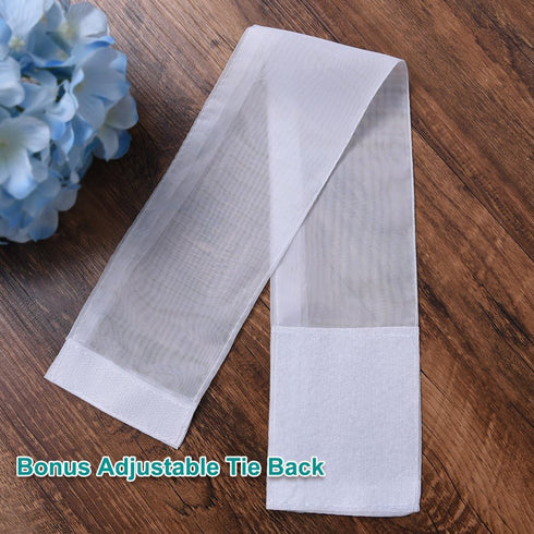 PONY DANCE White Voile Sheer Side Door Window Curtains for Front Door, French Door, Small Window Sidelight, 1 Panel,