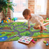 32"x60" BEQHAUSE Kids Play Mat, Green City Map Race Track Children Rugs Great for Playing with Cars, Play Area Rug Road