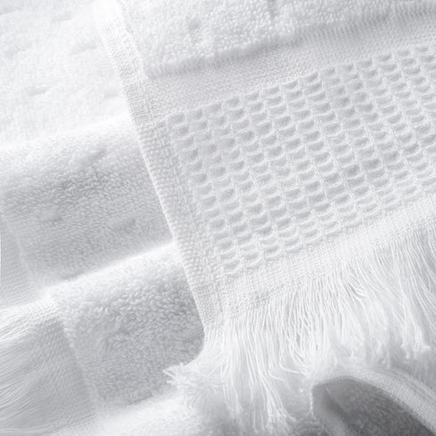 Set 3 (1 1 1 SOFE H&L | NADIAS Luxury Bath Towels of Bath Towel Hand Towel Wash Cloth) White | Light, Premium, Soft