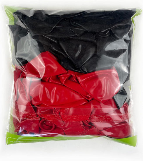 Red Black Balloons - 100 pcs 12 inch Latex Balloons for Birthday Party Decoration
