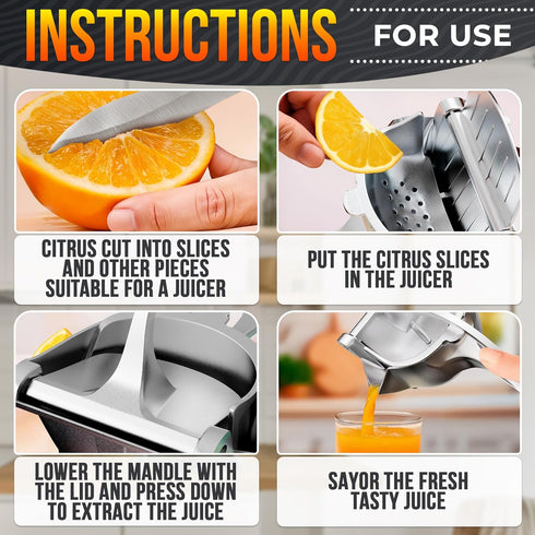 20 oz Hand Juicer Squeezer with Ergonomic Heavy Duty Handle Bowl Aluminum Lemon Juicer with Pour Spout for Mess-Free