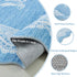 5x7 ORTIGIA Scalloped Area Rug for Living Room, Blue Washable Low Pile Non Slip Rug with Bow Large Carpet for Kid