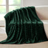 Whale Flotilla Flannel Fleece Throw Blanket, Lightweight Soft Plush Chevron Design for Couch, 50x60 Inch, Emerald Green