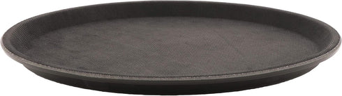 G.E.T. NS-1100-BK BPA-Free Non-Slip Plastic Round Serving Tray, 11", Black