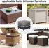 (34"x24"x17", Easy-Going Outdoor Ottoman Cover, Waterproof Patio Ottoman Cover, Heavy Duty Outdoor Furniture Cover