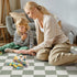 3' 5' Sage Green Washable Area Rug Checkered Large Living Room Rug Geometry Neutral Line Non-Slip Soft Bedroom Carpet