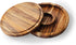 Outset 3-in-1 Acacia Wood Salt Rimmer, Cutting Board and Storage Container, 6.38" x 6.38" x 1.06" inches