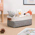 DULLEMELO Small Storage Baskets 6 Pack, Fabric Collapsible Gift Baskets for Home and Office Organizing, White & Grey