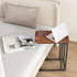 Yusong C Shaped End Table - Slide Under Sofa Couch Bed, Small Table for Small Spaces, Skinny Overbed, Coffee Drink