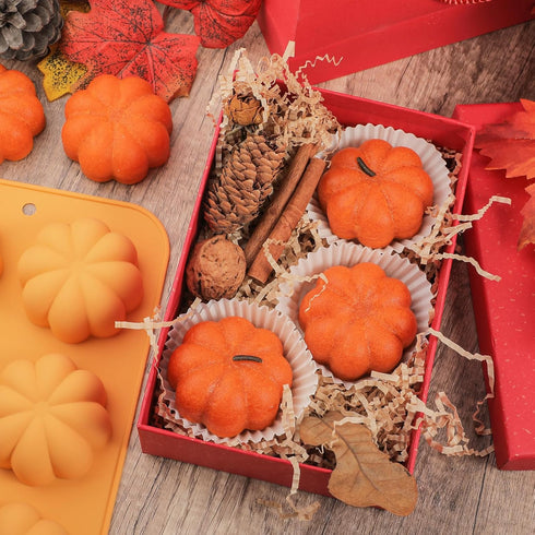 Webake Pumpkin Cake Mold Silicone 3D Pumpkin Cupcake Pan for Baking Dessert Mousse Mold Tray for Halloween Thanksgiving (2 PCS) by Webake