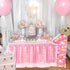 leegleri Pink Tulle Table Skirt for Baby Shower - 6FT Ruffle Tutu with LED Light for Birthday Party Decorations