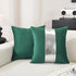 TAOSON Pack 2 1220 Inch of Velvet Decorative Throw Pillow Covers Navy Blue Patchwork with Silver Striped Leather Pillow
